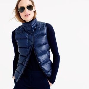 JCREW navy shines puffer vest
